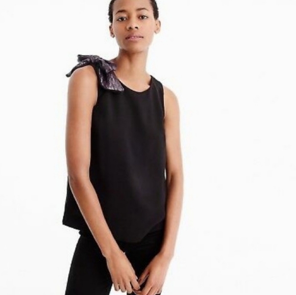 J. Crew Tops - J. Crew Drapey Tank Shoulder Bow H3777 NWT 6T